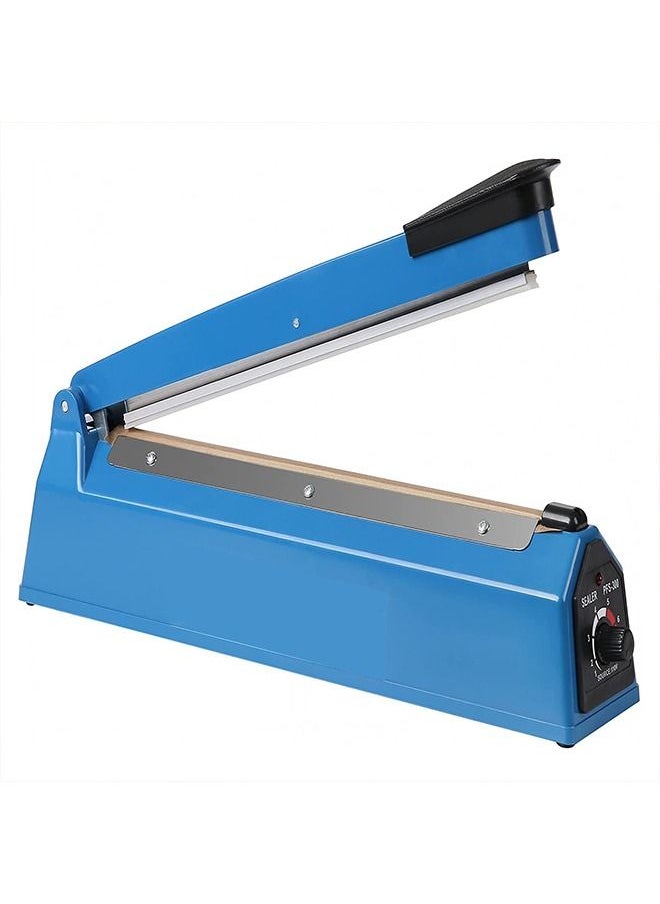Generic - Electric Manual Hand Impulse Heat Sealer Sealing Packaging Machine For Plastic Packet Pouch Bag Polybag Packing Kitchen Seal Package Poly (8" /20CM) 300W Blue - Image 1