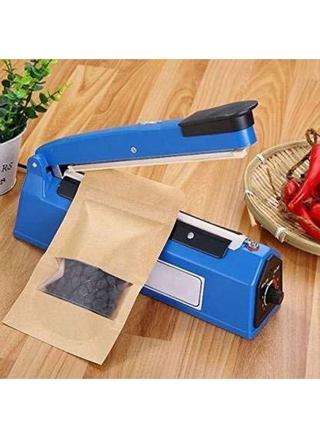 Generic - Electric Manual Hand Impulse Heat Sealer Sealing Packaging Machine For Plastic Packet Pouch Bag Polybag Packing Kitchen Seal Package Poly (8" /20CM) 300W Blue - Image 1