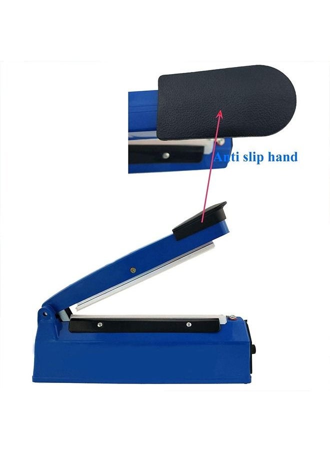 Generic - Electric Manual Hand Impulse Heat Sealer Sealing Packaging Machine For Plastic Packet Pouch Bag Polybag Packing Kitchen Seal Package Poly (8" /20CM) 300W Blue - Image 1