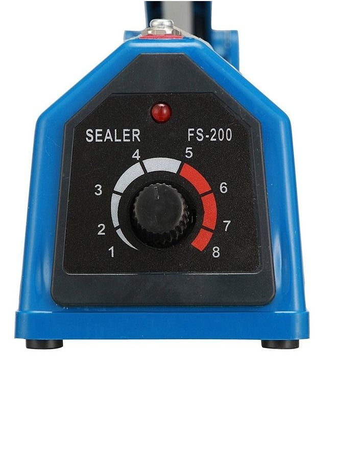 Generic - Electric Manual Hand Impulse Heat Sealer Sealing Packaging Machine For Plastic Packet Pouch Bag Polybag Packing Kitchen Seal Package Poly (8" /20CM) 300W Blue - Image 1