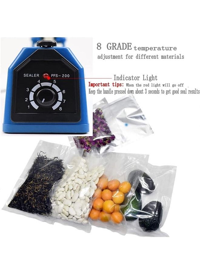 Generic - Electric Manual Hand Impulse Heat Sealer Sealing Packaging Machine For Plastic Packet Pouch Bag Polybag Packing Kitchen Seal Package Poly (8" /20CM) 300W Blue - Image 1