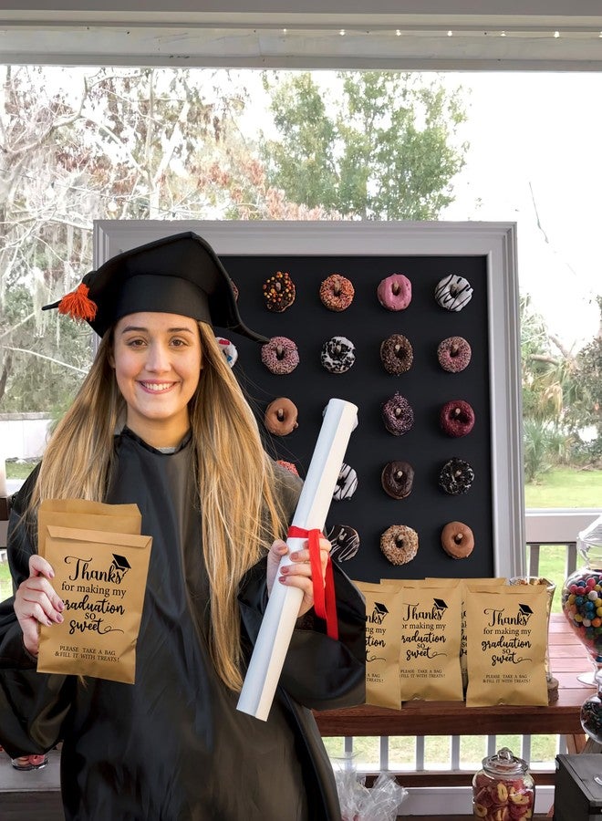 ANTING Class of 2025 Thanks for Making My Graduation So Sweet Party Favors Bags Grad Party Treat Bags for College Senior High Kindergarten School Graduation Party (50) - Image 3