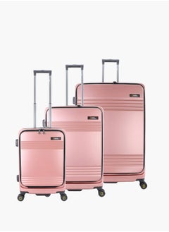 NATIONAL GEOGRAPHIC National Geographic Lodge Travel Suitcase Set, 100% PC Durable Lightweight Hard Shell Expandable Luggage, 4 Double Wheel, TSA Lock 3pcs Trolley Bag Rose Gold (20+24+28 Inch).  - Image 1