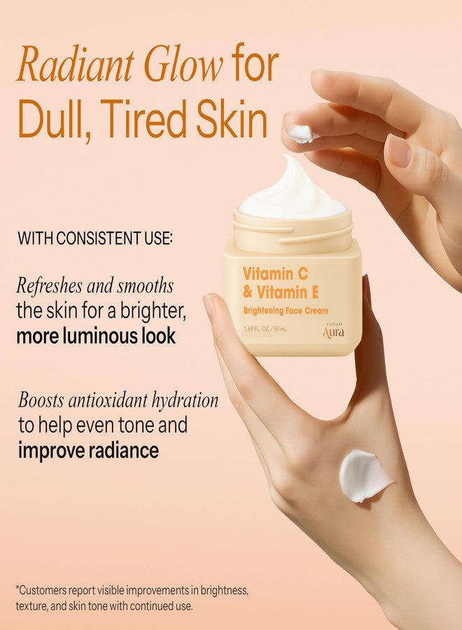 Radiant Aura Vitamin C & Vitamin E Face Moisturizer – Dermatologist Tested, Anti Aging Korean Skin Care – Hydrating Cream For Smoother Youthful Looking Skin – Vegan, Clean Beauty – 1.69 Fl Oz - Image 3