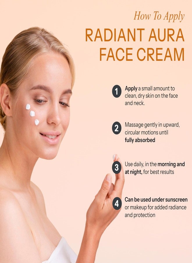 Radiant Aura Vitamin C & Vitamin E Face Moisturizer – Dermatologist Tested, Anti Aging Korean Skin Care – Hydrating Cream For Smoother Youthful Looking Skin – Vegan, Clean Beauty – 1.69 Fl Oz - Image 4