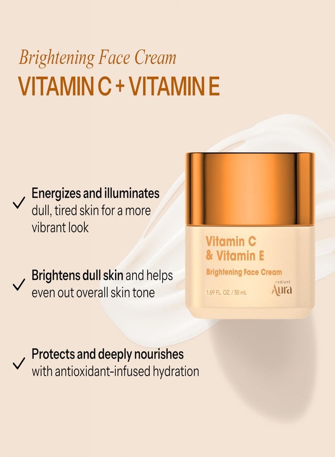 Radiant Aura Vitamin C & Vitamin E Face Moisturizer – Dermatologist Tested, Anti Aging Korean Skin Care – Hydrating Cream For Smoother Youthful Looking Skin – Vegan, Clean Beauty – 1.69 Fl Oz - Image 2