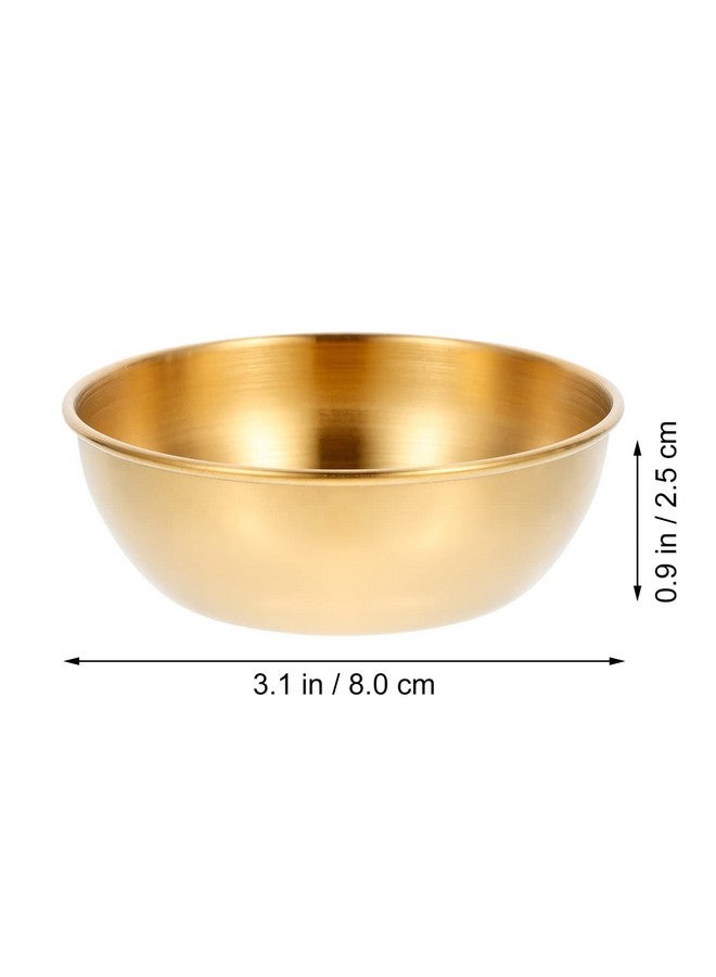 دويتول مجموعة من 4 أطباق صلصة من الفولاذ المقاوم للصدأ من دويتول، أطباق مقبلات صغيرة، وعاء دائري لتغميس السوشي، أطباق توابل، أطباق صحن، لون ذهبي - Image 3