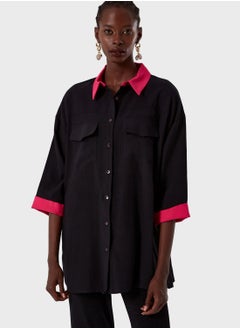 Pocket Color Block Detail Tunic