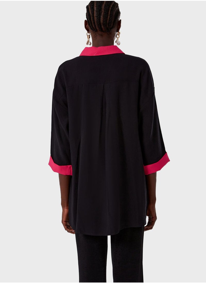 MIZALLE - Pocket Color Block Detail Tunic - Image 1