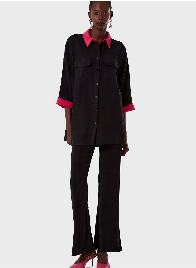 MIZALLE - Pocket Color Block Detail Tunic - Image 1