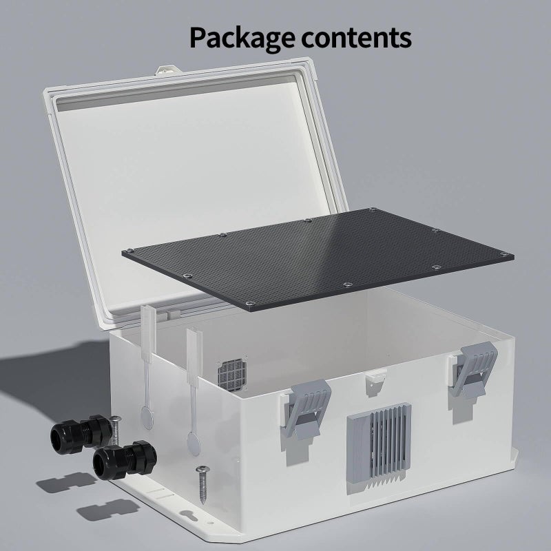 Namunanee Outdoor Electrical Junction Box, ABS Water Resistant Enclosure with Internal Mounting Panel & Hinged Cover (13" H* 9.2" L* 5.6" W) - Image 4