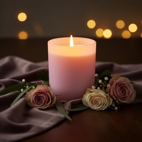 Aura Decor Rose Amour Scented Candle | Luxury Rose Fragrance Candle with Bulgarian Rose, Vanilla & Cashmere Woods | Premium Glass Jar Aromatherapy Candle for Home Décor, Bedroom, Romance & Gifting - Image 4