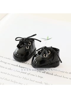 Generic Generation One And Two Rab Cloth Pendant Clothes Labubu Blind Box Keychain Vinyl Doll Sweater Suit Fisherman Hat Shoes-Specifications:Suitable For Pendant First Generation And Second Generation-Color:Black Lace Leather Shoes  - Image 1