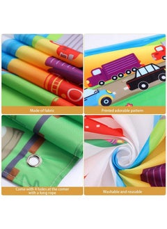 Tatuo Transportation Birthday Party Supplies Decorations Traffic Backdrop Background Banner For Boys Girls Birthday Party Favor Car Bus Train Plane Ship Automobile Theme Party Photo Booth Cake Table Decor  - Image 4