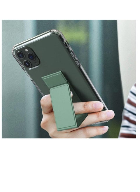 Topr Magnetic Mobile Phone Finger Grip Holder Lazy Multi-functional Vertical Horizontal Stand Foldable Back Stick Phone Stand (green)