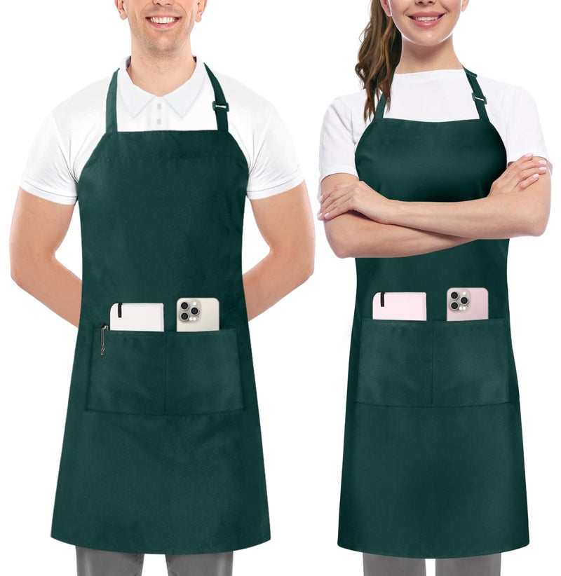 Utopia Kitchen 2 Pack Bib Apron  Adjustable with 2 Pockets  Water and Oil Resistant  Cooking Kitchen Chef Apron for Women Men - Image 1