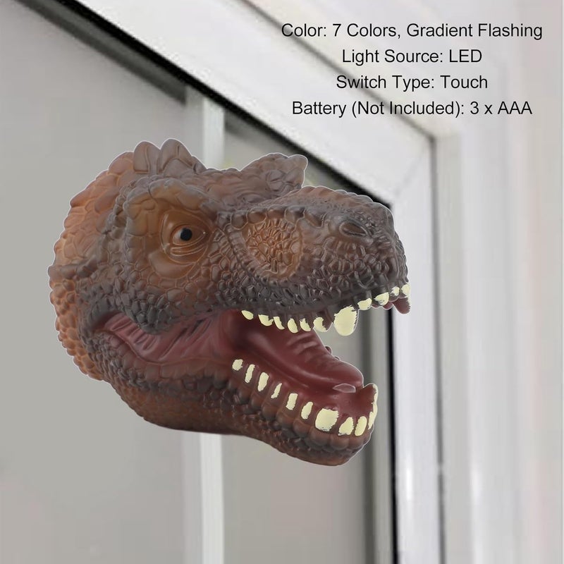 Dinosaur Night Light for Kids, Color Changing LED Bedside Lamp, Touch Switch Nursery Lamp with 7 Colors, Anti Slip Base and Wall Mount, Safe Glycine Material for Boys Girls Room De (Type 1 - Image 4