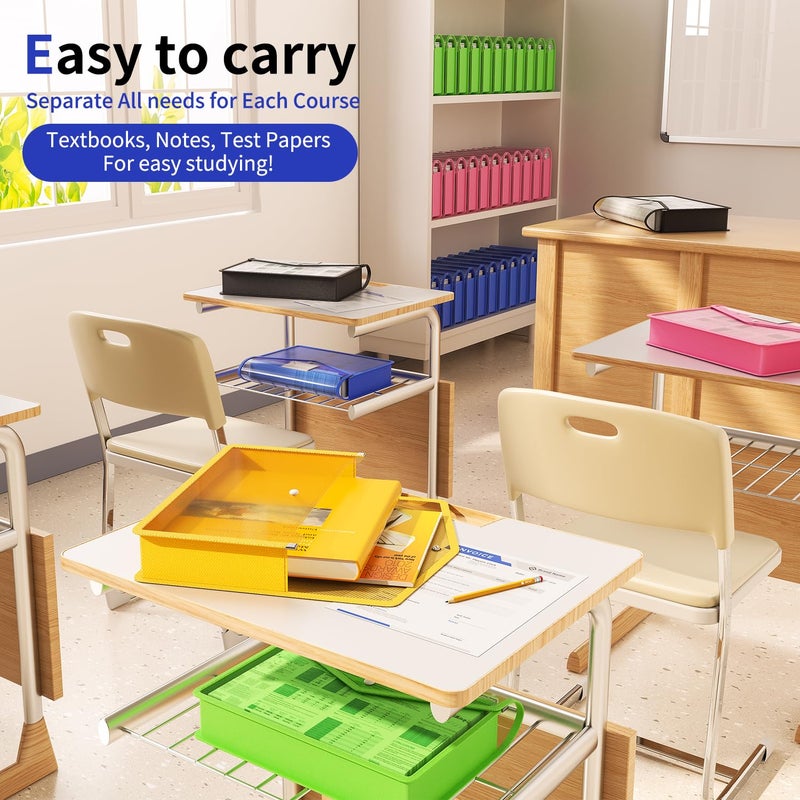 2 Pack Plastic Expanding File Folder, Fit Letter/A4 Size, Yellow | Transparent Envelopes with Snap Closure, No Dividers, Large Capacity, File Folders for School/Office/Home/Hospital - Image 5
