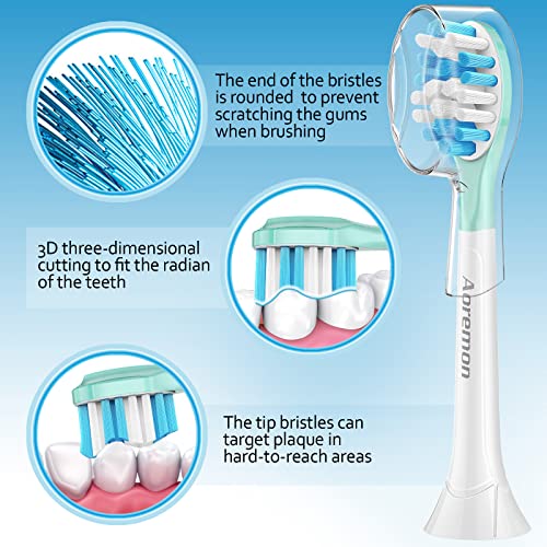 Aoremon Replacement Toothbrush Heads for Philips Sonicare C3 Premium Plaque Control HX9044/65 G3 Gum Care HX9054/65 W3 4100 5100 6100 7500 C1 C2 Flexcare Diamondclean HealthyWhite, 6 Count, White - Image 5