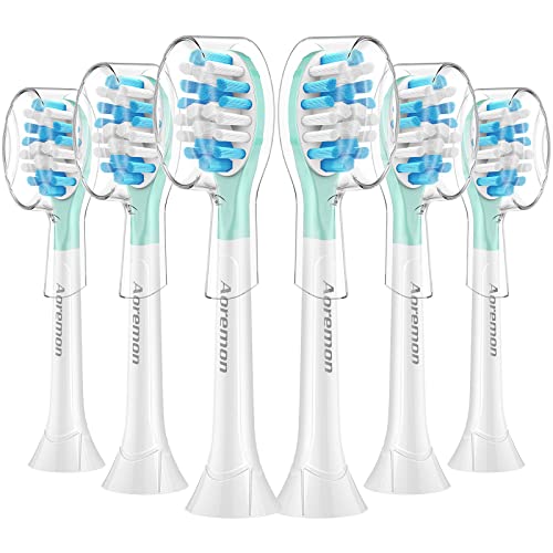 Aoremon Replacement Toothbrush Heads for Philips Sonicare C3 Premium Plaque Control HX9044/65 G3 Gum Care HX9054/65 W3 4100 5100 6100 7500 C1 C2 Flexcare Diamondclean HealthyWhite, 6 Count, White - Image 1