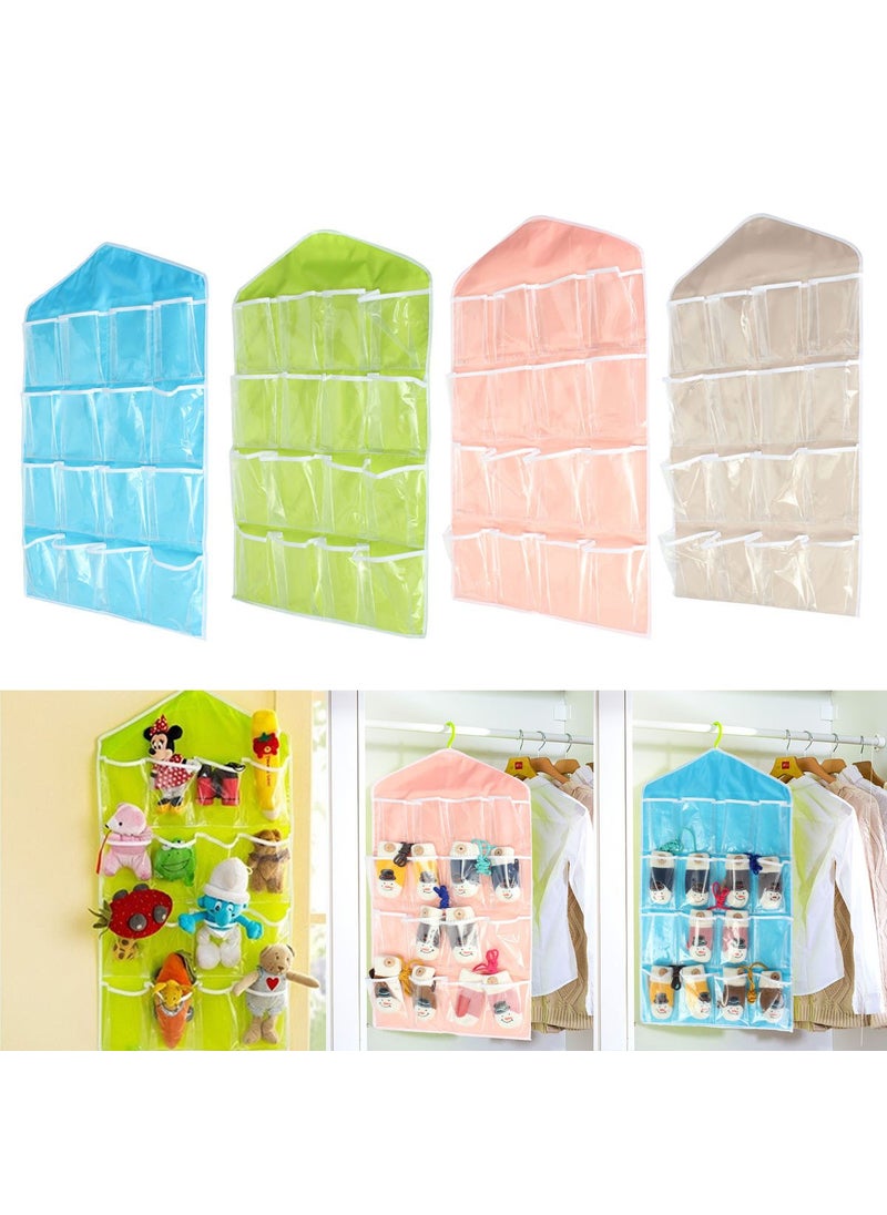 svk dream SVK Dream Fabric 16 Pockets Rack Storage Closet Wardrobe with Hanging Shelf for Clothes 76x4x6cm  - Image 4