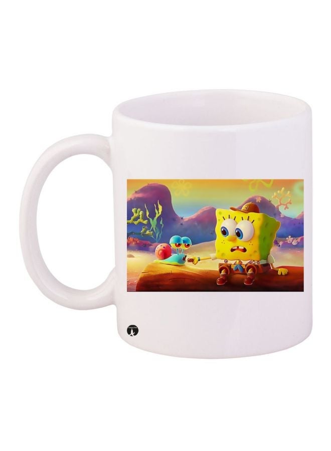 RYN SpongeBob SquarePants Printed Coffee Mug White/Green/Yellow 11ounce