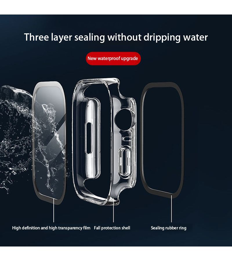 2 Pack Pink Tempered Glass Screen Protector PC Bumper Cover for Apple Watch 41mm - Image 4