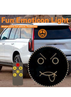 BUYCO Car LED Fun Expression Light, Smiling Face Light with Remote,Car Multifunctional Rear Window Warning and Reminder Lamp, Anti Collision Tail Light  - Image 2