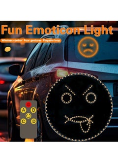 BUYCO Car LED Fun Expression Light, Smiling Face Light with Remote,Car Multifunctional Rear Window Warning and Reminder Lamp, Anti Collision Tail Light  - Image 3