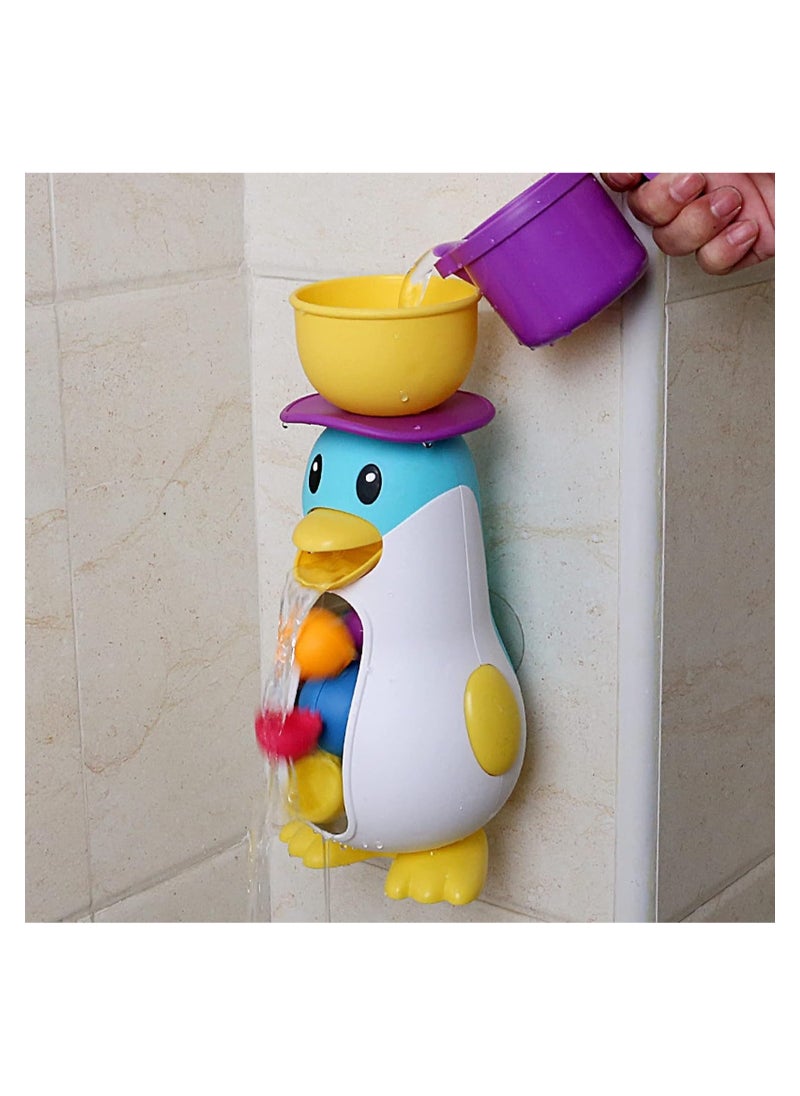 YelaJoy Bathtub Toys for Toddlers Kids 1 2 3 4,Ducky Penguin Waterwheel Bath Toys for Boys Girls Preschool,Parent Child Bath Toy Bathroom Water Scoop Bath Toys Idea Gifts (Penguin Waterwheel Bath Toys)  - Image 5