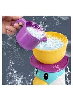 YelaJoy ألعاب حوض الاستحمام للأطفال الصغار 1 2 3 4، ألعاب حمام البطريق البط المائي للأولاد والبنات في مرحلة ما قبل المدرسة، لعبة حمام الوالدين والطفل، ألعاب حمام مغرفة المياه، هدايا فكرة (ألعاب حمام البطريق المائية)  - Image 3