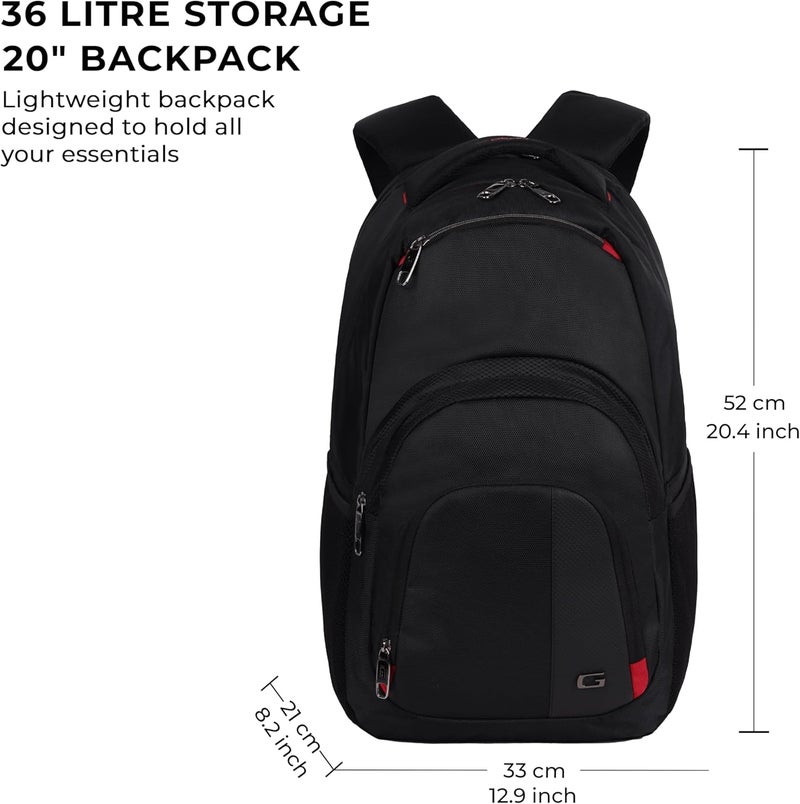 جير حقيبة ظهر لابتوب تجارية كبيرة مقاومة للماء 35 لتر للرجال/النساء (أسود) - Gear Climber - Image 2