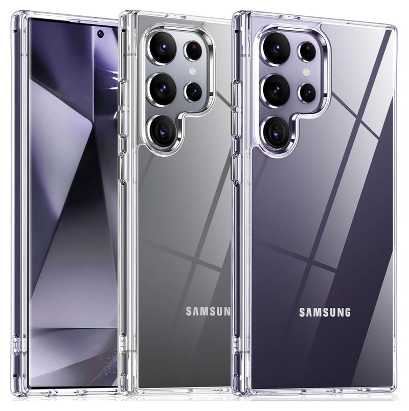 أكاليكس حافظة سامسونج جلاكسي S24 Ultra مقاومة للسقوط بدرجة ميلية، حافظة نحيفة كريستالية، تغطية كاملة للعدسات، مقاومة للصدمات ومضادة للخدش