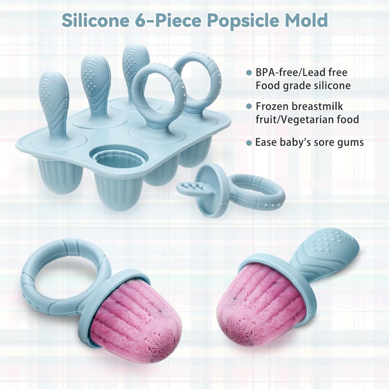 mislili Silicone Toddlers Popsicle Molds with Sticks, 2Packs Mini Popsicles Molds for Baby Breastmilk Popsicle Molds for Teething Relief, Frozen Treats Maker Popsicle Maker Ice Pop Mold for Babies Kids - Image 3