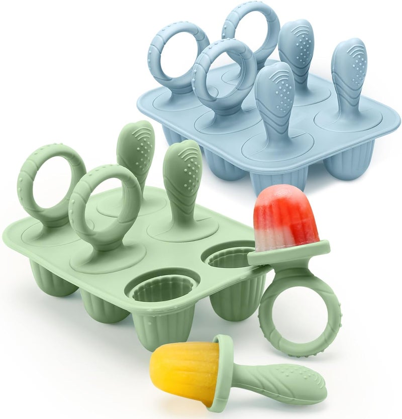 mislili Silicone Toddlers Popsicle Molds with Sticks, 2Packs Mini Popsicles Molds for Baby Breastmilk Popsicle Molds for Teething Relief, Frozen Treats Maker Popsicle Maker Ice Pop Mold for Babies Kids - Image 1