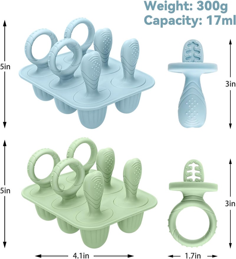 mislili Silicone Toddlers Popsicle Molds with Sticks, 2Packs Mini Popsicles Molds for Baby Breastmilk Popsicle Molds for Teething Relief, Frozen Treats Maker Popsicle Maker Ice Pop Mold for Babies Kids - Image 2