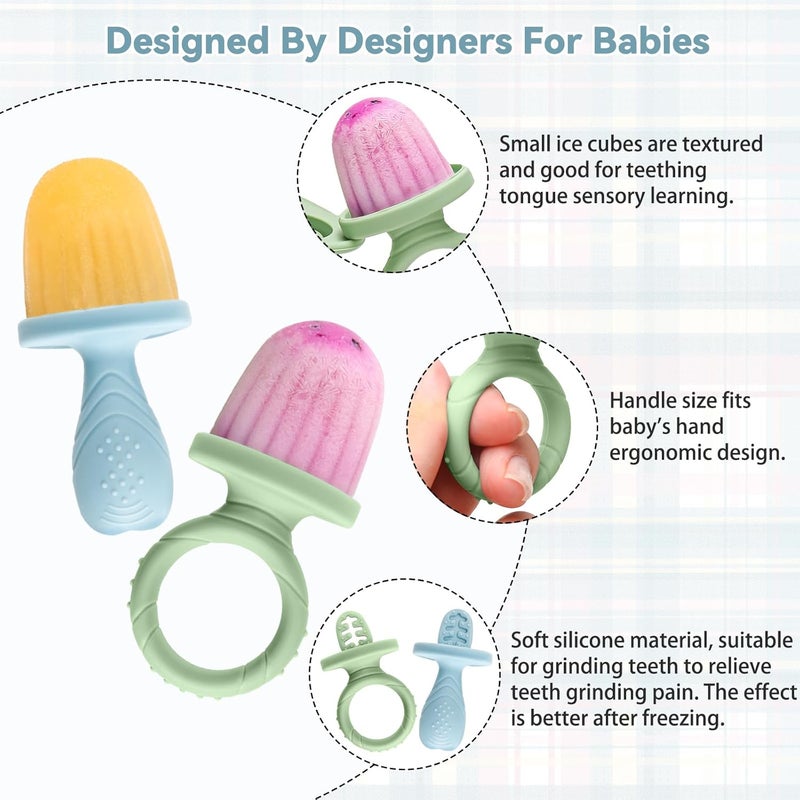 mislili Silicone Toddlers Popsicle Molds with Sticks, 2Packs Mini Popsicles Molds for Baby Breastmilk Popsicle Molds for Teething Relief, Frozen Treats Maker Popsicle Maker Ice Pop Mold for Babies Kids - Image 5