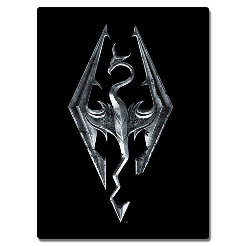 Skyrim Collectibles  Skyrim Dragon Emblem Fleece Throw Blanket  45 x 60