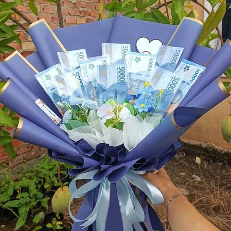 Flower Wrapping Paper, 20 Sheets - Waterproof Flower Bouquet Wrapping Paper, Florist Supplies, Wedding Birthday Gift Wrapping Paper, DIY (Dark blue) - Image 5