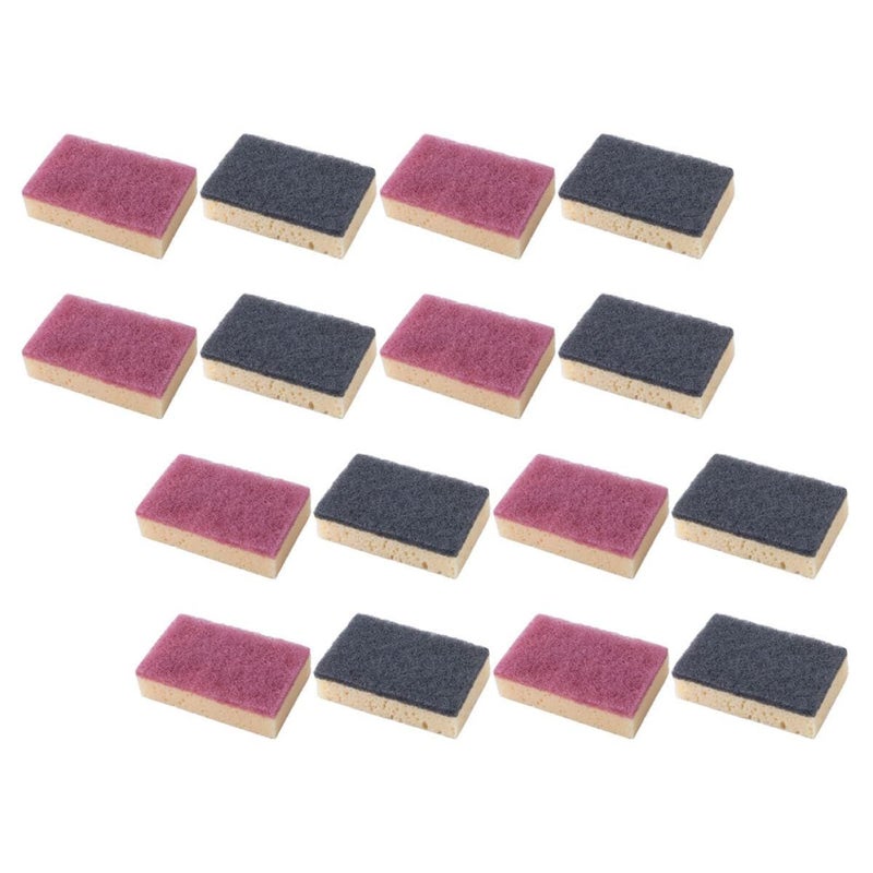 UPKOCO Double Sided Seaweed Sponge Scrubber 16 Pack Kitchen Cleaning Sponges Caramel Red And Dark Gray Absorbent Dishcloths For Washing Dishes And Kitchen Surfaces - Image 2