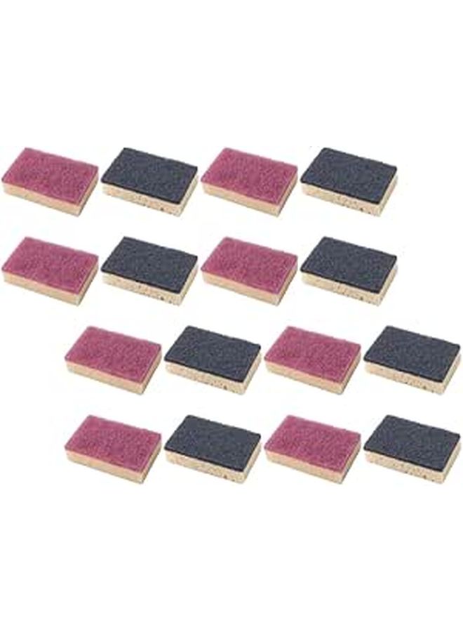 UPKOCO Double Sided Seaweed Sponge Scrubber 16 Pack Kitchen Cleaning Sponges Caramel Red And Dark Gray Absorbent Dishcloths For Washing Dishes And Kitchen Surfaces - Image 1