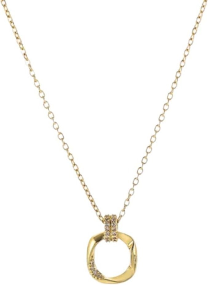 بونكا قلادة نسائية انيقة بتصميم عصري مع دلاية متنوعة من بونكا  سلسلة ناعمة ذهبي - Image 1