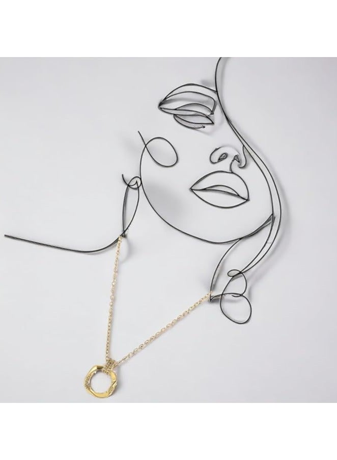 بونكا قلادة نسائية انيقة بتصميم عصري مع دلاية متنوعة من بونكا  سلسلة ناعمة ذهبي - Image 3