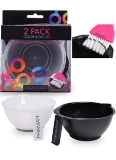 framar FRAMAR Color Bowl with Cleaner Set - Mixing Bowls - For Hair Color, Hair Bleach, Hair Dye, Coloring - Coloring Set - 2 Pack Bowls  - Image 1