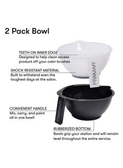 framar FRAMAR Color Bowl with Cleaner Set - Mixing Bowls - For Hair Color, Hair Bleach, Hair Dye, Coloring - Coloring Set - 2 Pack Bowls  - Image 4