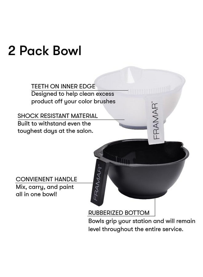 FRAMAR Color Bowl with Cleaner Set - Mixing Bowls - For Hair Color, Hair Bleach, Hair Dye, Coloring - Coloring Set - 2 Pack Bowls - Image 4
