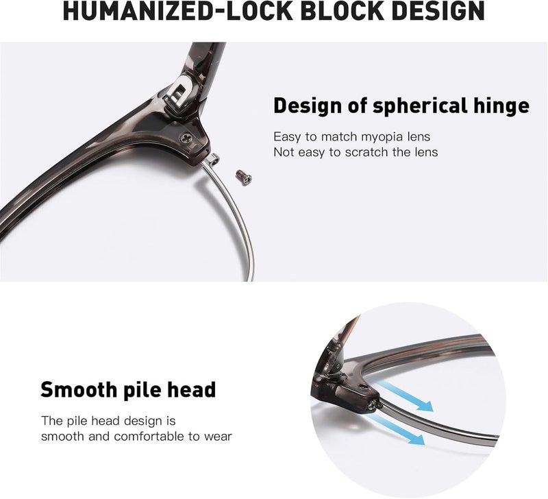AOMASTE Store Blue Light Blocking Glasses Vintage Half Frame UV Clear Lens Anti Eyestrain Computer Gaming Glasses for Women Men - Image 3