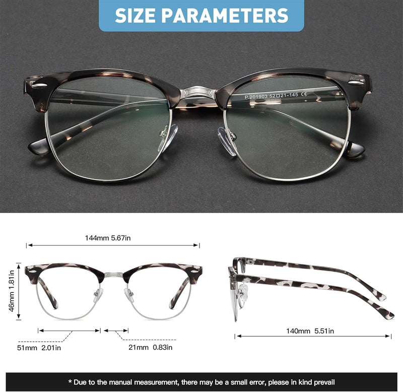 AOMASTE Store Blue Light Blocking Glasses Vintage Half Frame UV Clear Lens Anti Eyestrain Computer Gaming Glasses for Women Men - Image 5
