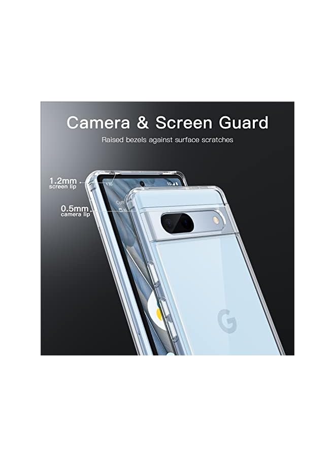 Jetech Case For Google Pixel 7A 6.1-Inch 2023, Non-Yellowing Shockproof Bumper Protective Phone Cover, Anti-Scratch Hard Pc Back (Clear) - Image 3