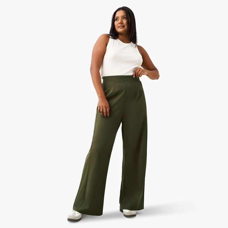 Ulla Popken Plus Size Ulla Popken Wide Leg Pants